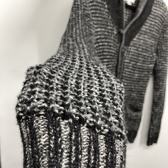 rag bone Neiman Marcus Wool Texture Cardigan Sweater Men Size Small Black Gray - Picture 5 of 12